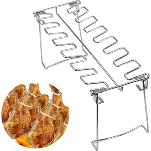 BBQ Chicken Wing Leg Rack Grill Holder Stainless Steel For Oven Barbecue