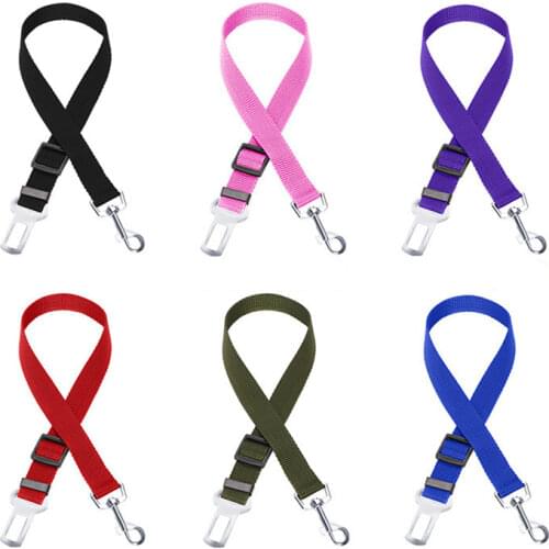 Pet Seat Belt Universal Dog Cat Adjustable Vehicle Safety Belt Pet Supplies Safe Lever Traction Collar Travel Clip Strap Leads