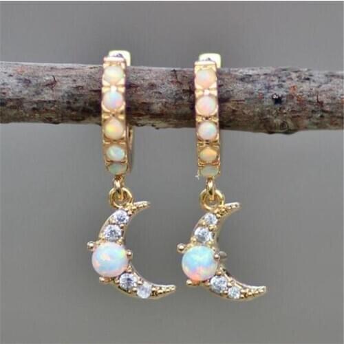 Korean Style Geometric Moon Clip Earrings Exquisite Womens Crystal Gold Earrings Jewelry Accessories
