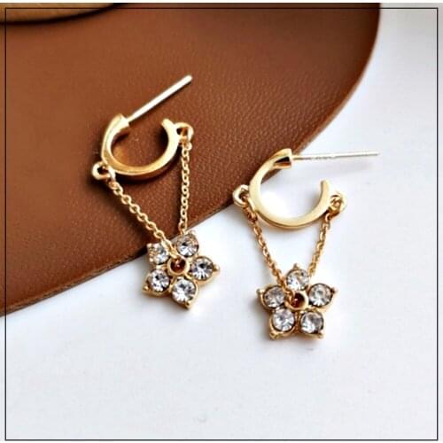 LANIWOO C Flower Drop Earring 2021 New Fashion Jewelry Dangle Earring For Women Girls Wholesale Accessory