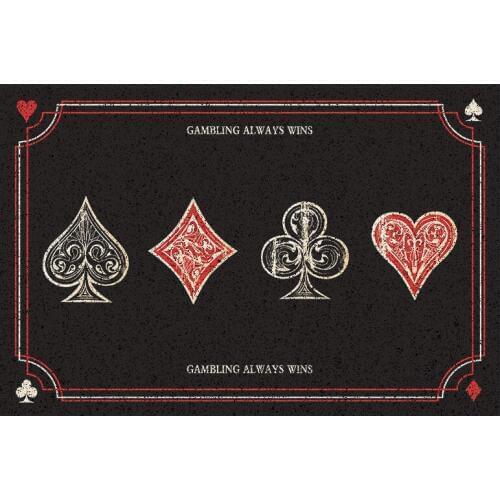 Extra Durable Front Door Mat Black Poker Spade Rug Entry Non-Slip Dust-proof Doormat Outdoor Indoor Easy Clean Shoes Scraper Rug