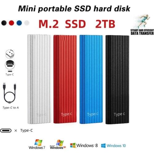 USB 3.1 2TB SSD External Hard Drive Hard Disk for Desktop Mobile Phone Laptop Computer High Speed Storage Memory Stick