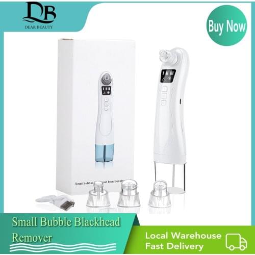 Small Bubble Blackhead Remover Electric USB Rechargeable Pore Vacuum Cleaner Heat Function Facial Pores Clean Beauty Instrument