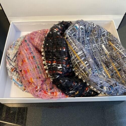 Japanese Cute Flat Beret Cap for Women Wool Blend Newsboy Cap Rainbow Plaid Vintage Pearl Octagonal Cap Spring Winter Berets New