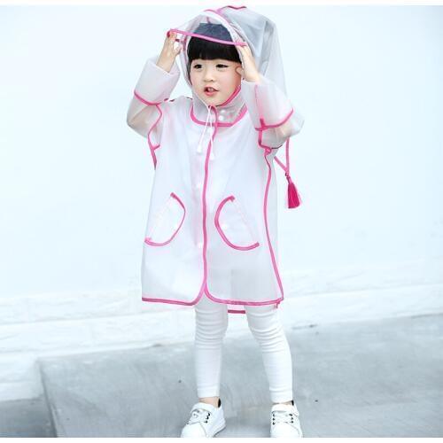 Protection Kids Raincoat Transparent Portable Children Stylish Rain Coat Poncho Plastic Capas De Chuva Waterproof Coat YY50RC