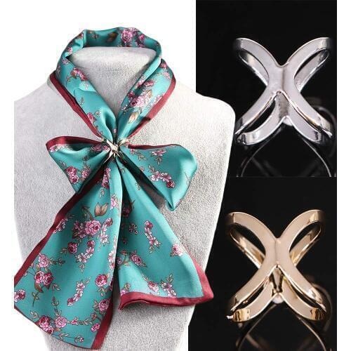 1 pcs Simple Design Scarf Clip Fashion Jewelry Gold Silver Color Scarf Ring Scarf Holder Shawl Buckle Female Classic Gift