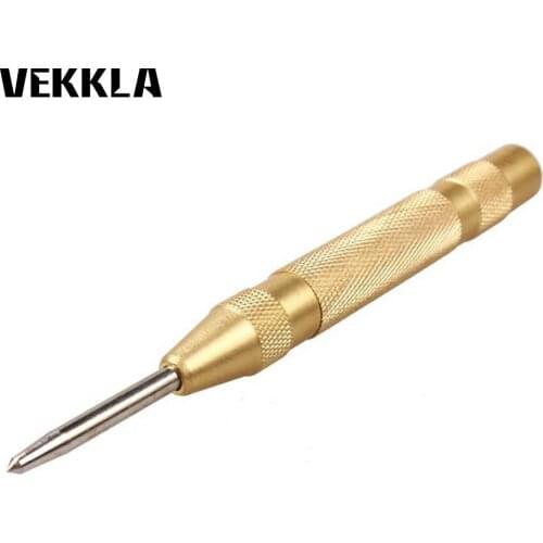 VEKKLA 1 pc 5 Inch Automatic Center Pin Punch Spring Loaded Marking Starting Holes Tool Drilling Woodworking Center Drill Tool