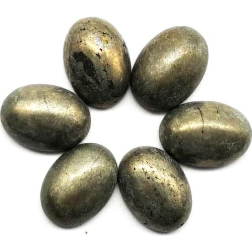 10 pieces/lot) Wholesale Natural pyrite Oval CAB Cabochon 18x13x5mm Fashion Jewelry yl040916