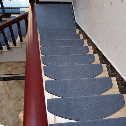 13Pcs/Set Non-slip Adhesive Carpet Stair Treads Mats Pads Staircase Step Rug Stair Protection Cover Home Decor Accessory