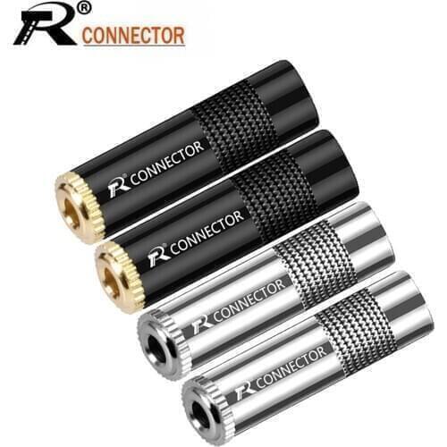 2PCS Audio 3.5MM Jack 3 Poles Stereo Female Connector 1/8" Headphone Jack 3.5MM Wire Connector Earphone Adapter
