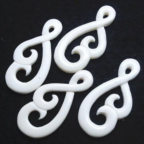 3pcs nature bone pendants loose beads for lovely women jewelry making accessories 45x21mm whtie color free shipping wholesale