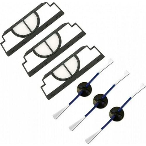 3pcs Filters+3pcs Side Brushes Replacement Kit for iRobot Roomba 400 Discovery Series Sweeping Robot Vacuum Cleaner Accessories
