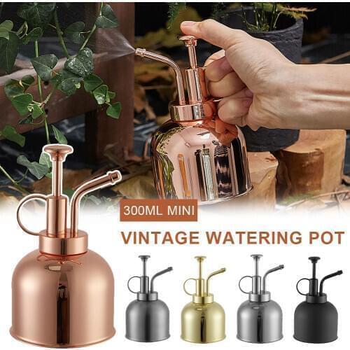 300ml Mini Copper Plant Misting Nozzle Watering Can Water Spray Green House Hand Pressure Sprayer Water Bottle Sprayer Bottle