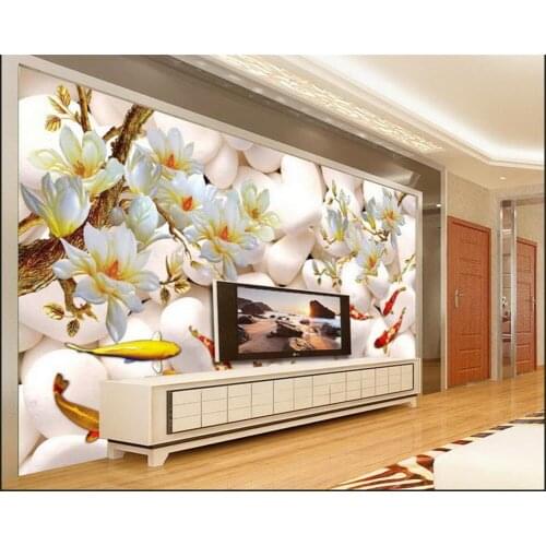 Beibehang Custom wallpaper 3d magnolia pebbles pebbles 3d photo mural wallpaper 3d living room bedroom wallpaper for walls