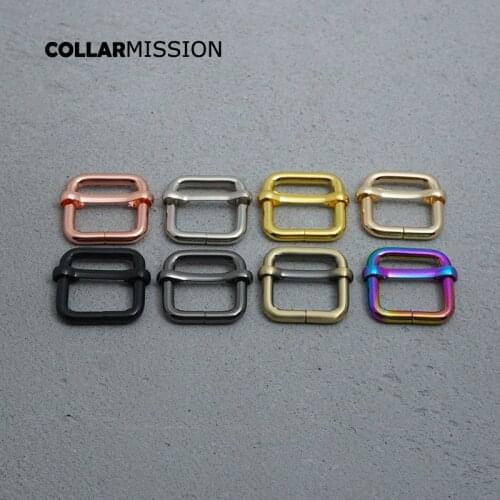 50pcs/lot Adjuster buckle DIY 20mm dog collar harness backpack strap handmade accessory plated Tri-ring metal slider 5 kinds