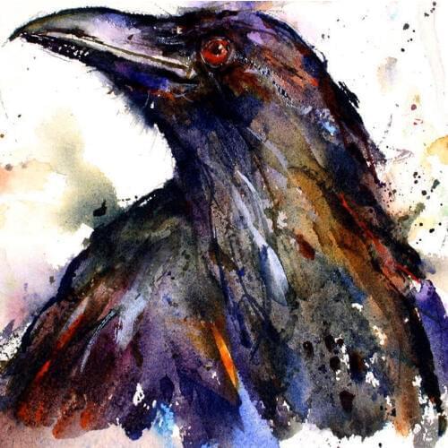 Animal 5D DIY Diamond Painting Cross Stitch Full Diamond Embroidery "Abstract Crow" Full Square/Round Drill Home Decoration GT