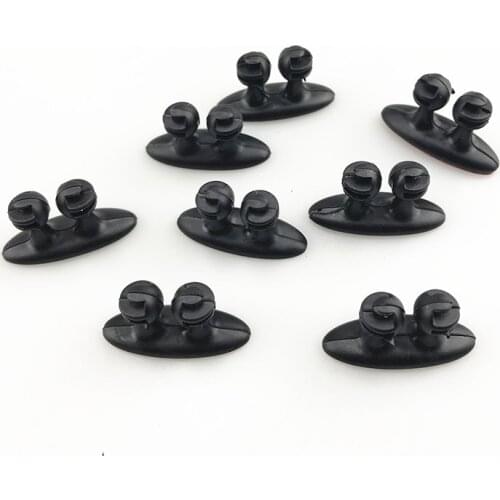 8pcs Car Wire USB Cable Holder Tie Clip Fixer Organizer Black Line Clamp Headphone Cable Data Cord Organize for Car 4.8