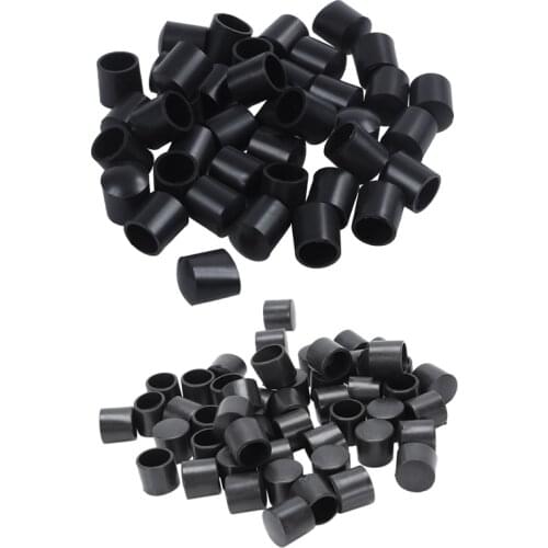 90 Pcs Black Rubber PVC Flexible Round End Cap Foot Cover, 40 Pcs 10Mm & 50 Pcs 12Mm