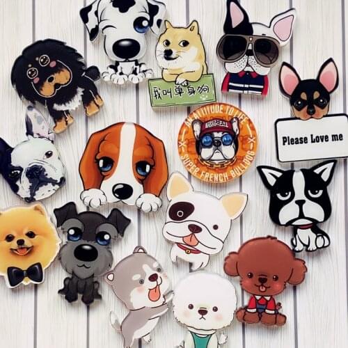 1pc Acrylic Brooch Animal Pin Dog Brooches Cartoon Brooch for Women Pins Badges Fashion Dress Coat Accessories Jewelry