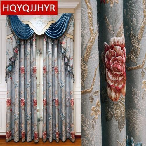 American top luxury 3D royal custom decorative curtains for living room windows high quality elegant curtains for bedroom hotel