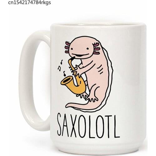 Saxolotl White 11 Ounce Ceramic Coffee Mug