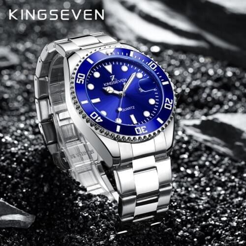 Kingseven Top Brand Luxury Fashion Diver Watch Men 30ATM Waterproof Date Clock Sport Watches Mens Quartz Wristwatch Relogio Masc