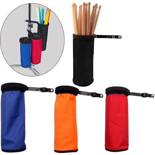 Drumstick Bag Waterproof Adjustable Drum Stick Holder With Clamp For Drumsticks Stands Cylindrical Pouch Musical Instrument Part