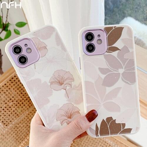 For iPhone 12 Pro Colorful Cartoon Flowers Sketch Phone Case For iPhone 11 X XS XR Xs Max SE2 7 8 Plus Soft Silicone Shock Cover