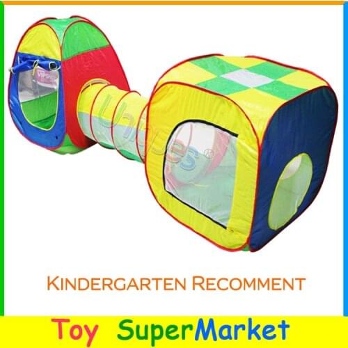 Childrens Tent 3-in-1 Baby Play Game House Ten Kids Ocean Ball Pool with Tunnel Outdoor Fun & Sport Indoors Best Infant Toys