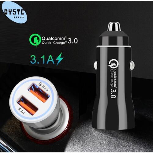 Dual USB Car Charger Quick Charge QC 3.0 Auto Charger For Phone 3.1A Fast Charging Mobile telefon Mini Universal cargador coche