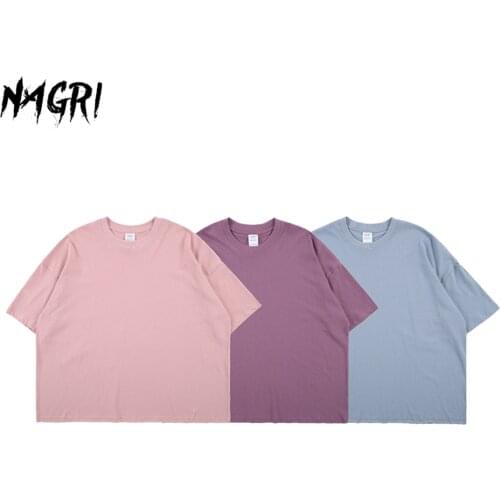 NAGRI Solid Color T Shirt Mens Cotton Basic Top Fashion Tees Male Casual Summer T-shirts 2020 Europe And America