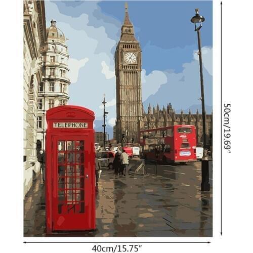 London England DIY Digital Oil Painting By Numbers Canvas Wall Picture Hand Pain U2JC