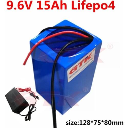 9V 15Ah lifepo4 lithium battery 9.6v bms 3s 3.2V batteries for vacuum cleaners childrens toy car film camera +2A Charger