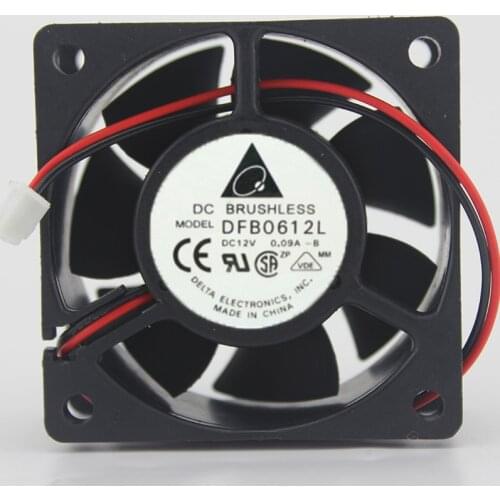 Original 6025 12V 0.09A 2-wire DFB0612L double beads 6cm fan