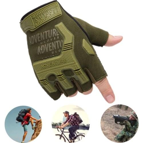 1 Pair Gloves Army Combat Universal Cycling Sporting Anti-slip Half Finger Breathable Fingerless Tactical Motorcycle Accessories
