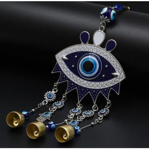 Retro Turkey Evil Eye Car Pendant Fashion Blue Eyes Wind Chimes Car Keyring Wall Decoration Pendant Auto Hanging Ornament
