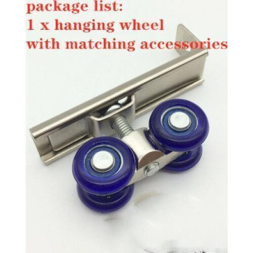 1 PC Light Sliding Door Roller 4 Wheels Home Room Wood Door Hanging Wheels Rail Track Pulley Bear 30KG For Furniture Hardware