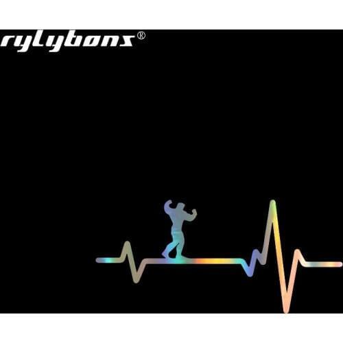 Rylybons New Heart Gym Training Silhouette Car Bumper Stickers and Decals Car Styling Decoration Door Body Window Vinyl Stickers