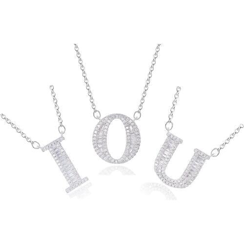 Silver Color 26 Letter Alphabet Pendant Necklace Free combination Initial Name Charm Necklace Women Jewelry