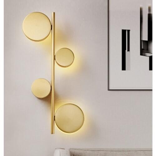 Nordic post-modern long wall lamp creative personality art light luxury milk tea shop golden dot decorative wall lamp