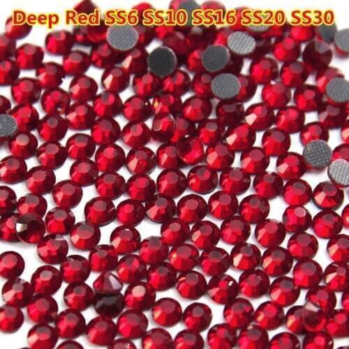 SS20 4.6-4.8mm 1440pcs/bag Deep Red DMC HotFix Flatback Rhinestones Heat Transfer DIY iron-on garment Crystal Stone for wedding