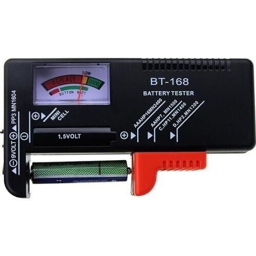 BT-168 AA/AAA/C/D/9V/1.5V batteries Universal Button Cell Battery Colour Coded Meter Indicate Volt Tester Checker BT168 Power