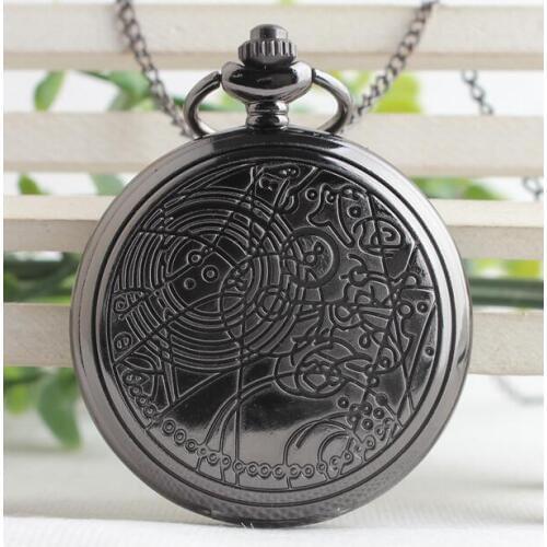 Unique Doctor Who Pendant Antique Pocket Watch Mens Women Steel Quartz Fob Watches Vintage Necklace Chain Clock Gifts