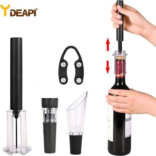 YDEAPI Air Pump Wine Bottle Opener Air Pressure Vacuum Red Wine Stopper Beer Lid Opener Corkscrew Corks Out Tool