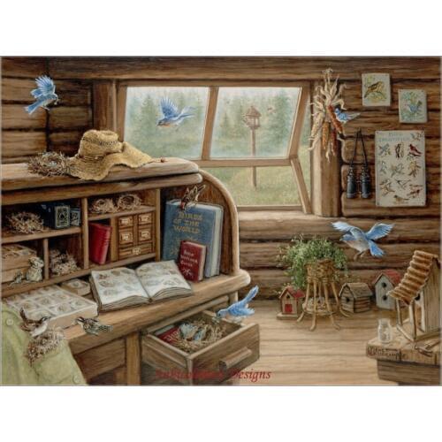 Needlework for Embroidery DIY French DMC High Quality - Counted Cross Stitch Kits 14 ct Oil painting - Birdwatchers Retreat