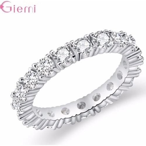 Vogue Temperament 925 Sterling Silver Cubic Zircon Finger Ring for Women Girl Fashion Wedding Jewelry Gift Rings Bijoux