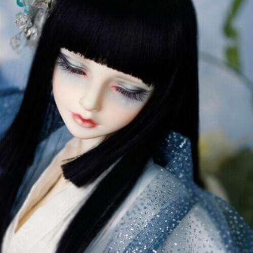 1/3 1/4 1/6 1/8 High Temperature Straight Long Black Bjd Hair MSD SD Yosd For BJD Doll Wig