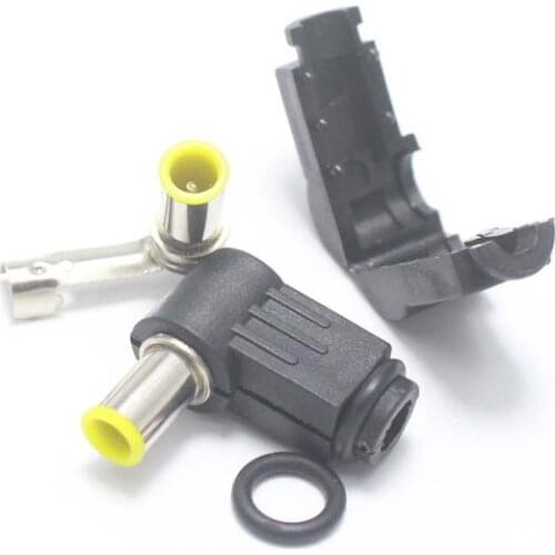 1pcs 6.5*4.4mm Male DC Power jack Plug Connector Right Angle Welding Electrical Plugs Audio DIY Parts Yellow Head