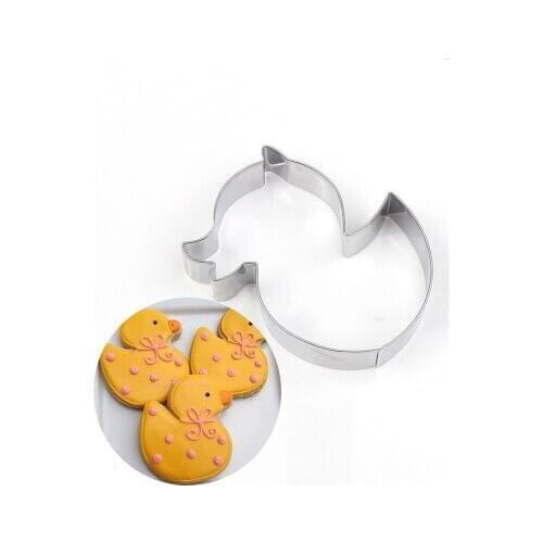 1pc Lovely Animal Duck Shape Cookie Cutter 3D Stainless Steel Biscuit Baking Mold Fondant Cake Decorating Tools