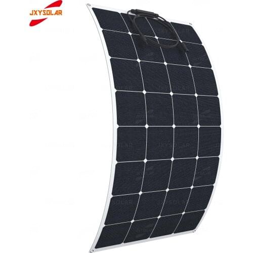 100W 17.6V ETFE Sunpower Cells 22% High Efficiency Semi Flexible Marine Solar Energy Panel for RVs Yachts Boats Cars Campervans